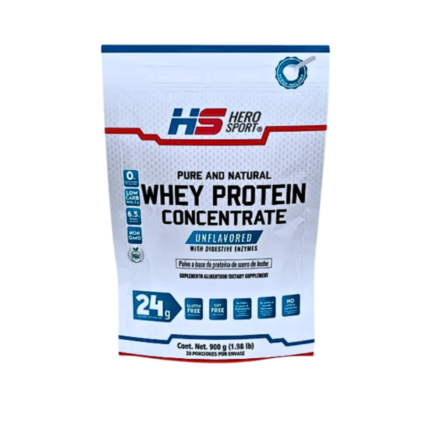 Hero Sport Whey Protein Concentrate Sin Sabor 900gr